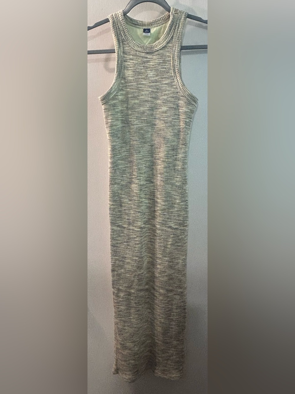 Old Navy Sleeveless Ribbed Maxi Dress in Light Green Heather Size XS